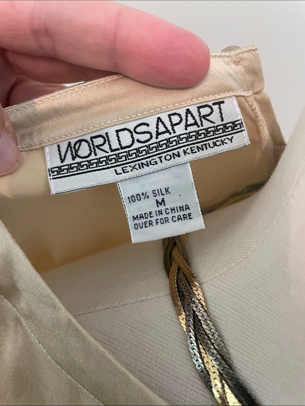Sleeveless Satin Shell Top - Light Gold - Picture 3 of 4